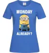 Женская футболка Monday already Ярко-синий фото