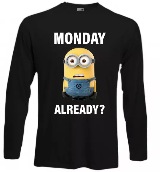 Лонгслив Monday already Черный фото