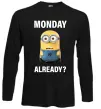 Лонгслив Monday already Черный фото