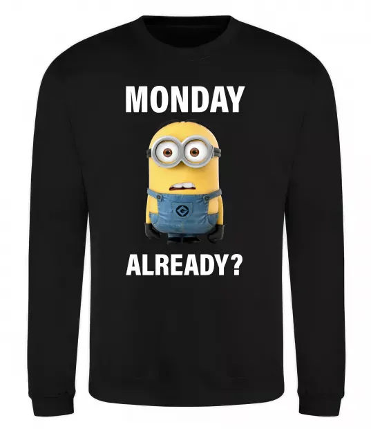 Свитшот Monday already Черный фото
