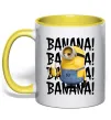 Чашка з кольоровою ручкою Міньйон Banana Лимонний фото