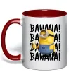 Чашка з кольоровою ручкою Міньйон Banana Червоний фото