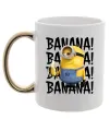 Чашка з кольоровою ручкою Міньйон Banana Золото фото