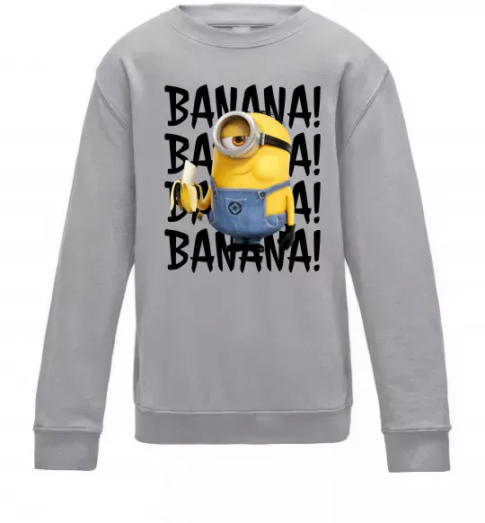 Детский Свитшот Міньйон Banana Серый меланж фото