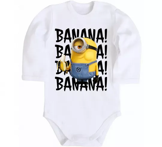 Детский боди Міньйон Banana Белый фото