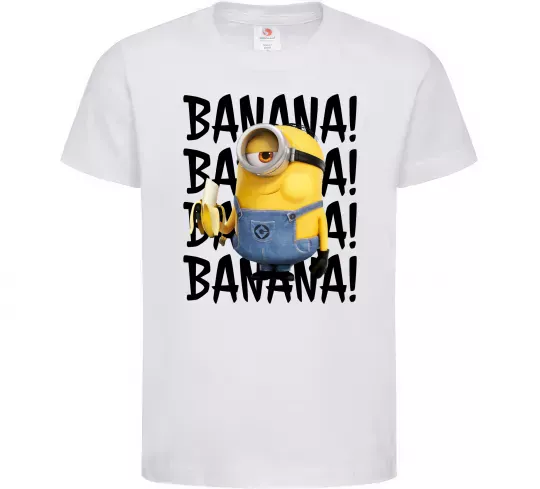 Дитяча футболка Міньйон Banana Білий фото