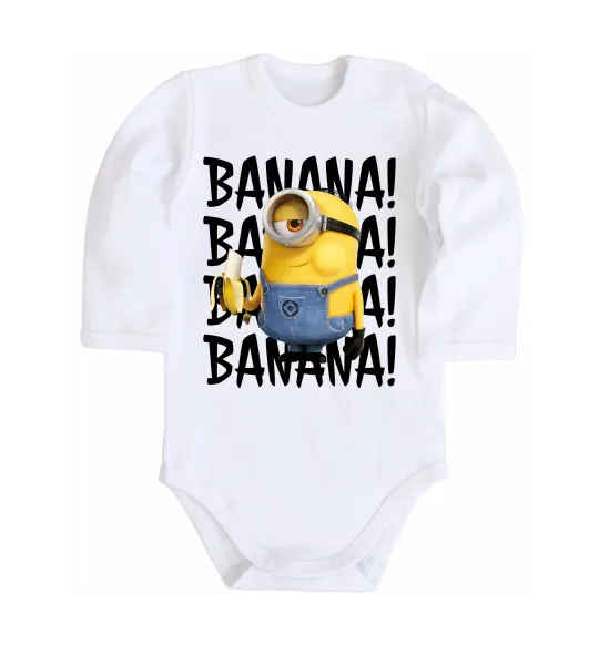 Детский боди Міньйон Banana Белый фото