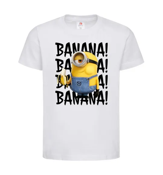 Детская футболка Міньйон Banana Белый фото
