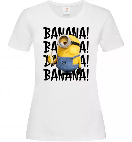 Женская футболка Міньйон Banana Белый фото