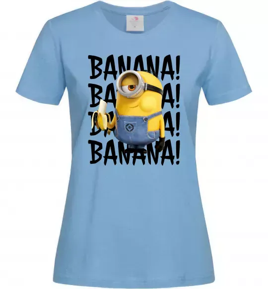 Женская футболка Міньйон Banana Голубой фото