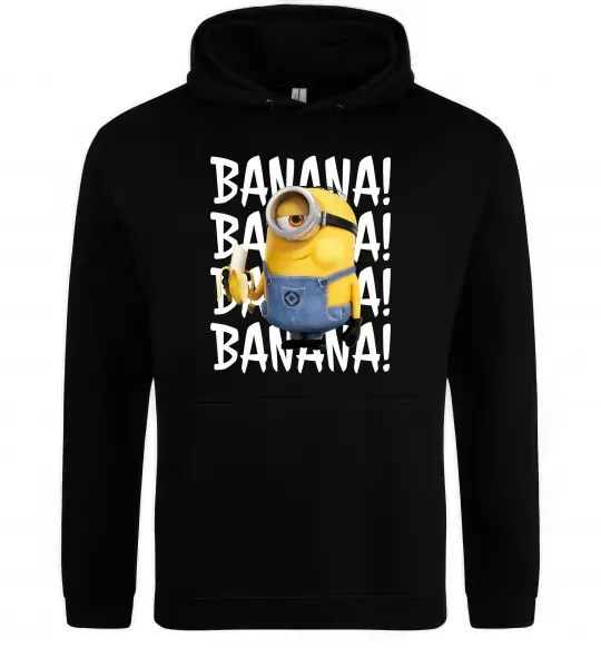 Чоловіча толстовка (худі) Міньйон Banana Чорний фото
