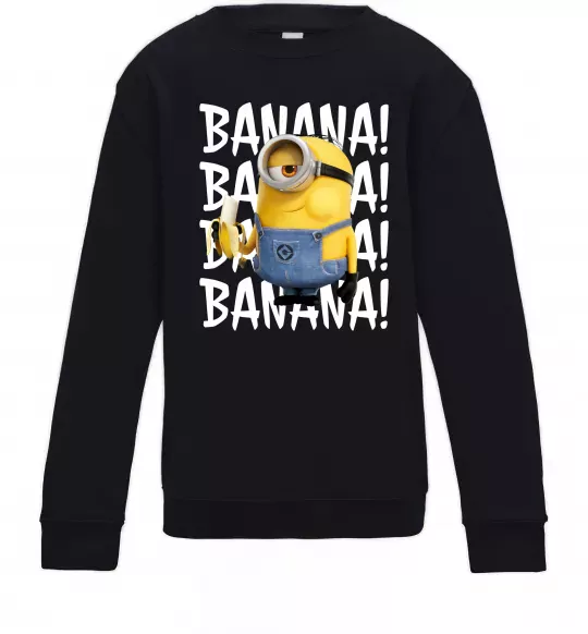 Детский Свитшот Міньйон Banana Черный фото
