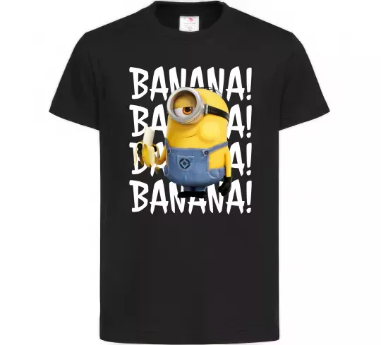 Дитяча футболка Міньйон Banana Чорний фото