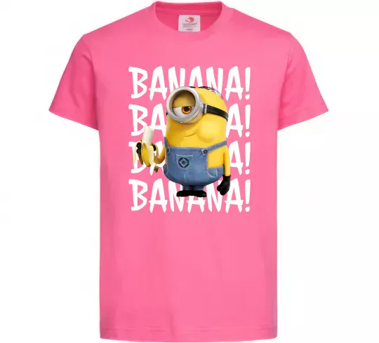 Дитяча футболка Міньйон Banana Яскраво-рожевий фото