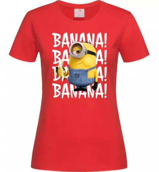 Женская футболка Міньйон Banana Красный фото