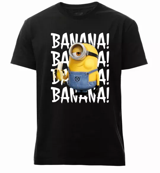 Мужская премиум футболка Міньйон Banana Черный фото