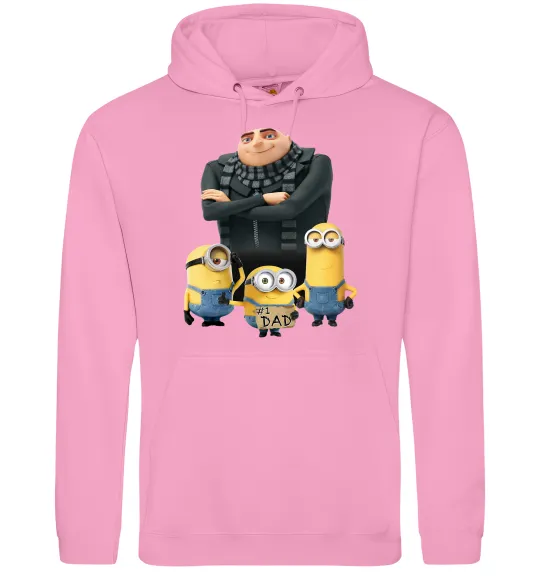 Чоловіча толстовка (худі) Dad №1 Minions Рожевий фото