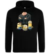 Чоловіча толстовка (худі) Dad №1 Minions Чорний фото