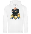 Чоловіча толстовка (худі) Dad №1 Minions Білий фото