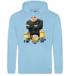 Чоловіча толстовка (худі) Dad №1 Minions Блакитний фото