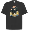 Футболка Оверсайз Dad №1 Minions Чорний фото