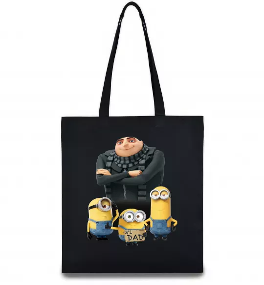 Еко-сумка Dad №1 Minions Чорний фото