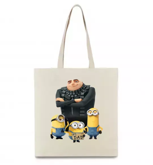 Еко-сумка Dad №1 Minions Бежевий фото