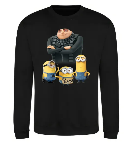 Світшот Dad №1 Minions Чорний фото