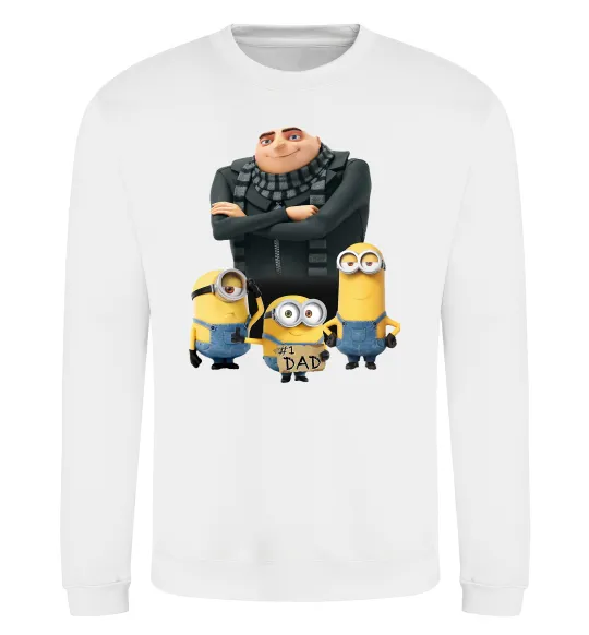 Світшот Dad №1 Minions Білий фото