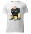 Мужская премиум футболка Dad №1 Minions Белый фото