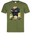 Мужская футболка Dad №1 Minions Оливковый Мужская футболка Dad №1 Minions Оливковый фото