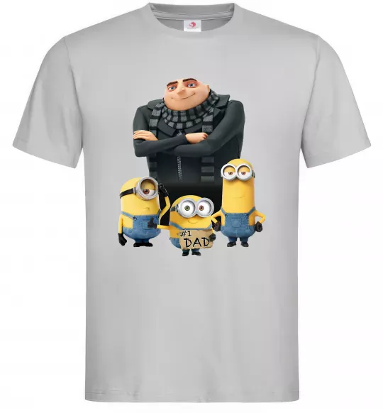 Мужская футболка Dad №1 Minions Серый фото
