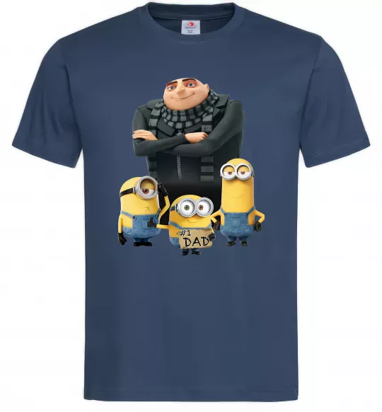 Мужская футболка Dad №1 Minions Темно-синий фото