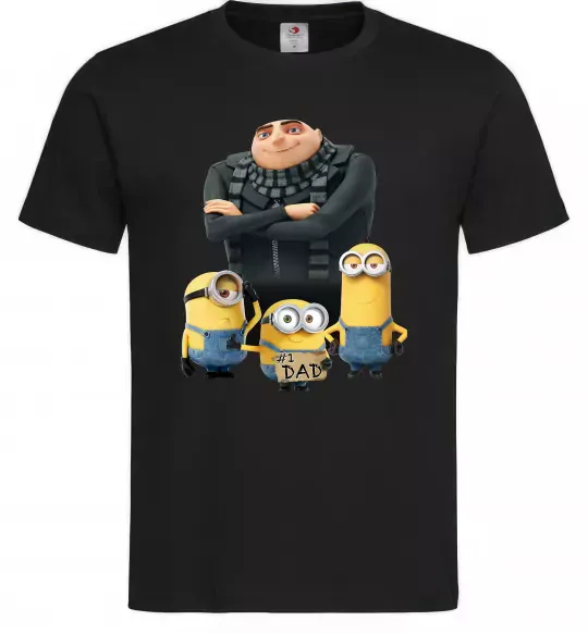 Мужская футболка Dad №1 Minions Черный фото