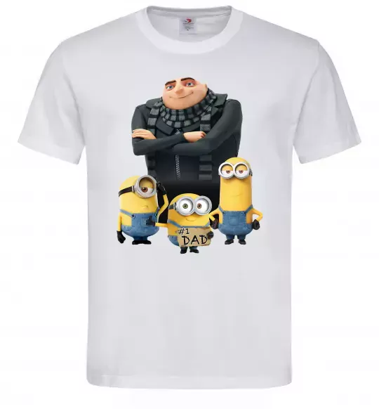 Мужская футболка Dad №1 Minions Белый фото