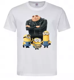 Чоловіча футболка Dad №1 Minions Білий фото