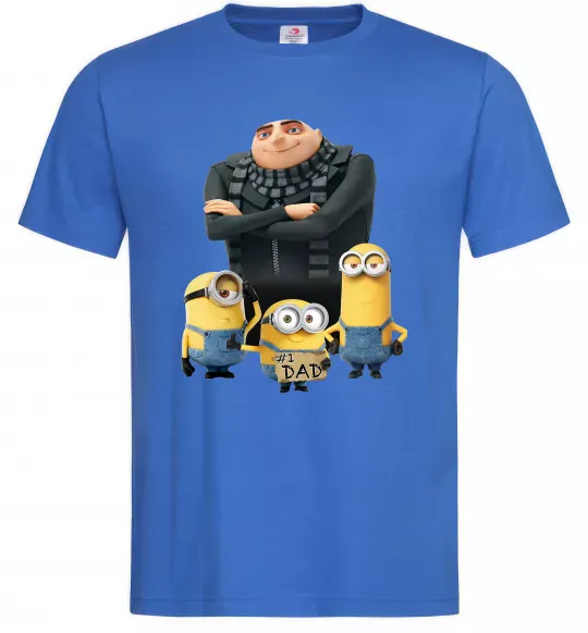 Мужская футболка Dad №1 Minions Ярко-синий фото