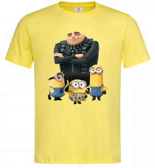 Мужская футболка Dad №1 Minions Лимонный фото