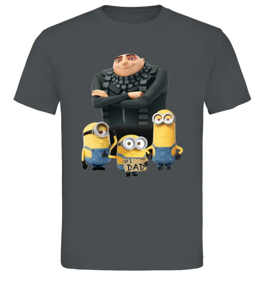 Мужская футболка Dad №1 Minions Графит фото