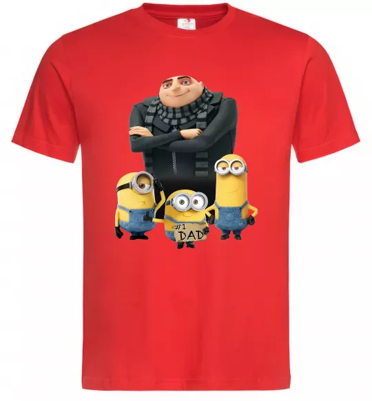 Мужская футболка Dad №1 Minions Красный фото