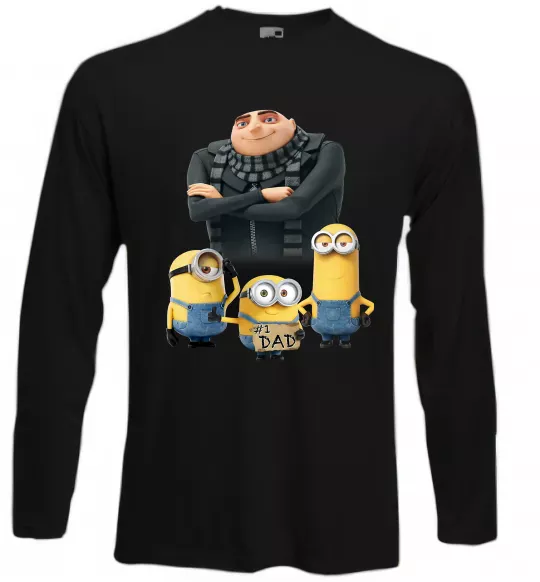 Лонгслів Dad №1 Minions Чорний фото
