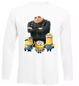 Лонгслив Dad №1 Minions Белый фото