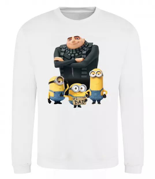 Світшот Dad №1 Minions Білий фото