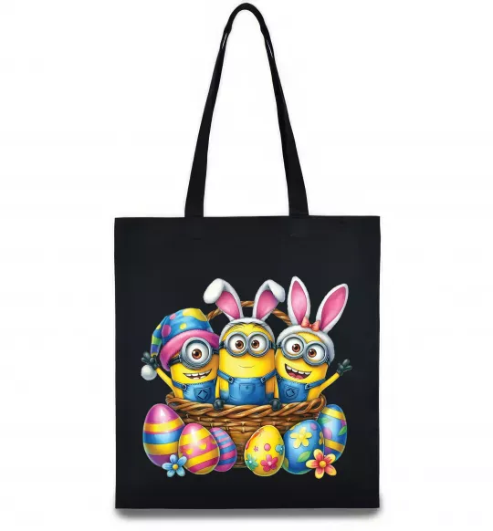 Еко-сумка Великодні міньйони Чорний фото