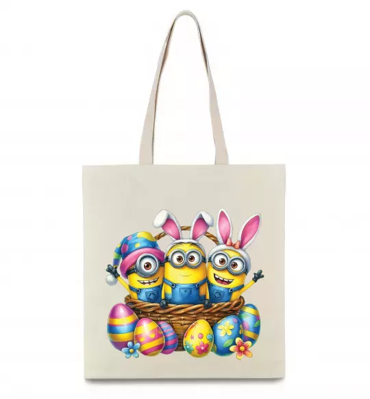 Еко-сумка Великодні міньйони Бежевий фото