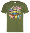 Мужская футболка Великодні міньйони Оливковый фото