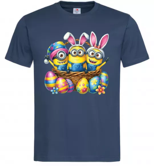 Мужская футболка Великодні міньйони Темно-синий фото