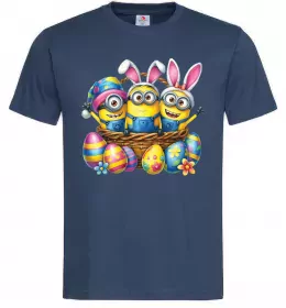 Чоловіча футболка Великодні міньйони Темно-синій фото