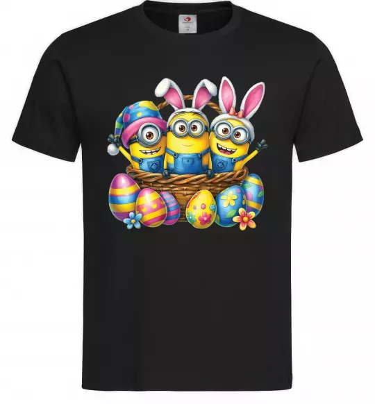 Мужская футболка Великодні міньйони Черный фото