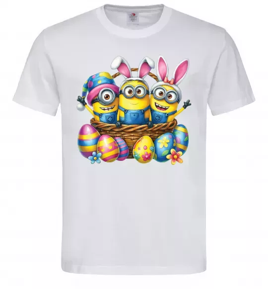 Мужская футболка Великодні міньйони Белый фото